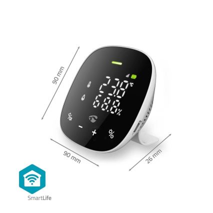 Pametni monitor kakovosti zraka z LED zaslonom SmartLife Wi-Fi
