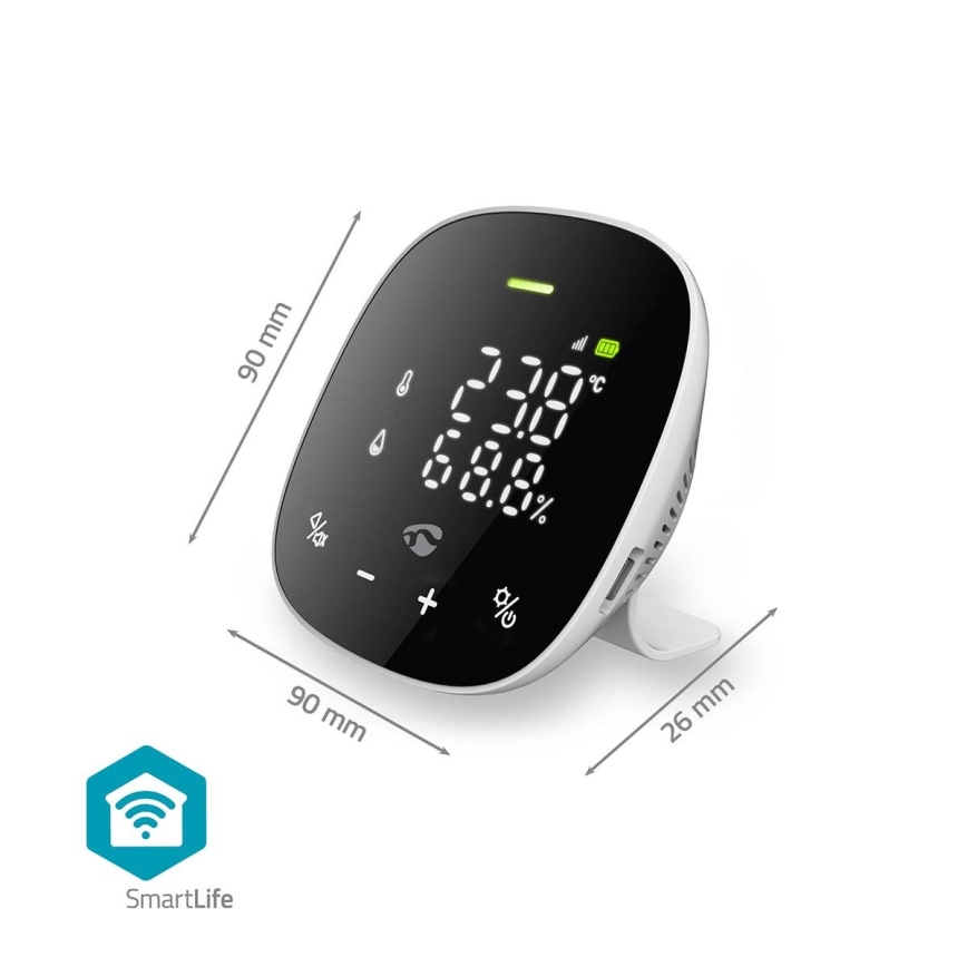 Pametni monitor kakovosti zraka z LED zaslonom SmartLife Wi-Fi