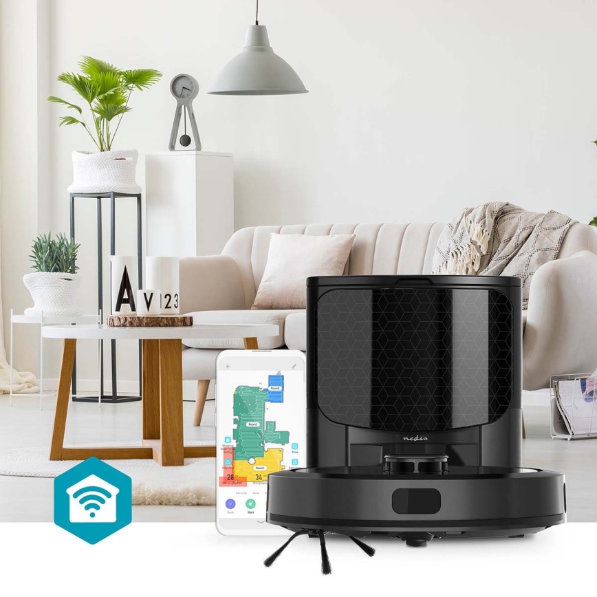 Pametni robotski sesalnik z mopom SmartLife 5200 mAh Wi-Fi Tuya črna + Daljinski upravljalnik