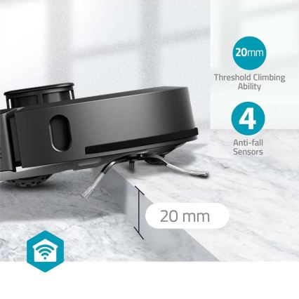Pametni robotski sesalnik z mopom SmartLife 5200 mAh Wi-Fi Tuya črna + Daljinski upravljalnik