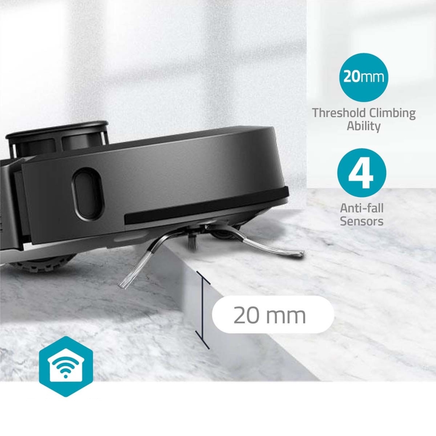 Pametni robotski sesalnik z mopom SmartLife 5200 mAh Wi-Fi Tuya črna + Daljinski upravljalnik