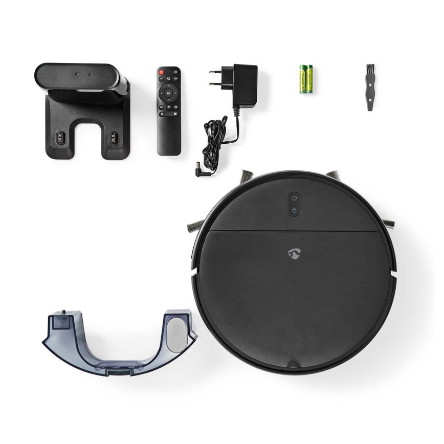 Pametni robotski sesalnik z mopom 28W/2500 mAh Wi-Fi črna + Daljinski upravljalnik
