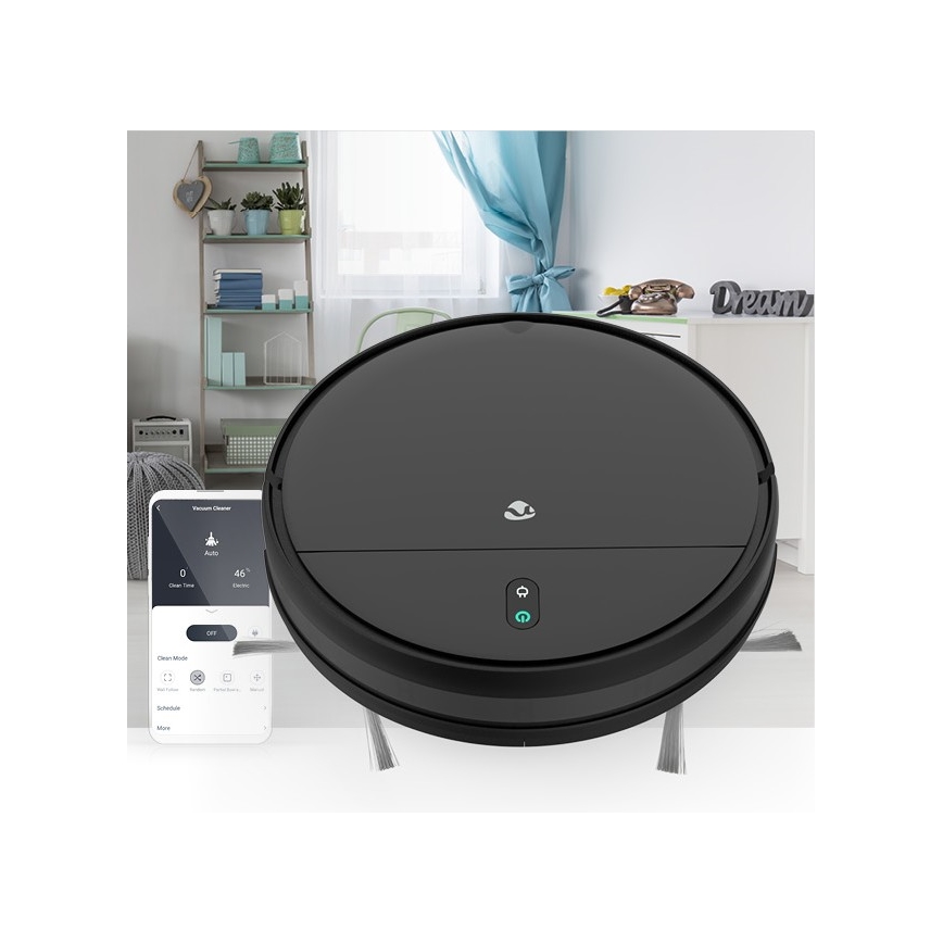 Pametni robotski sesalnik z mopom 28W/2500 mAh Wi-Fi črna + Daljinski upravljalnik