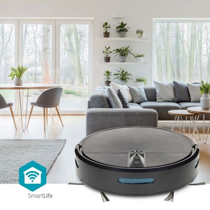 Pametni robotski sesalnik z mopom SmartLife 2600 mAh Wi-Fi Tuya črne barve + daljinski upravljalnik