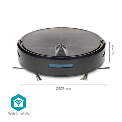Pametni robotski sesalnik z mopom SmartLife 2600 mAh Wi-Fi Tuya črne barve + daljinski upravljalnik