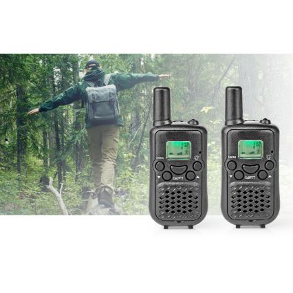 SET 2x Walkie-talkie z LED svetilko 3xAAA domet 5 km