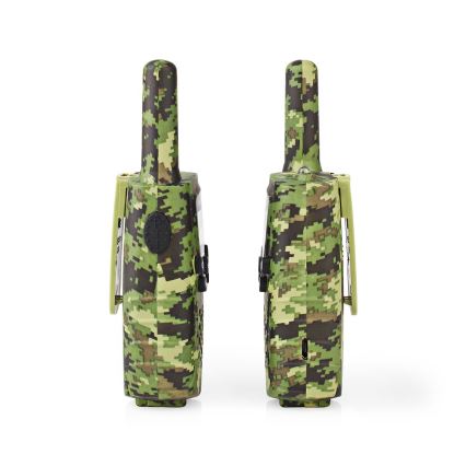 SET 2x Walkie-talkie z LED lučko 3xAAA domet 8 km kamuflaža