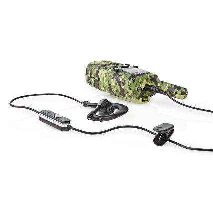 SET 2x Walkie-talkie z LED lučko 3xAAA domet 8 km kamuflaža