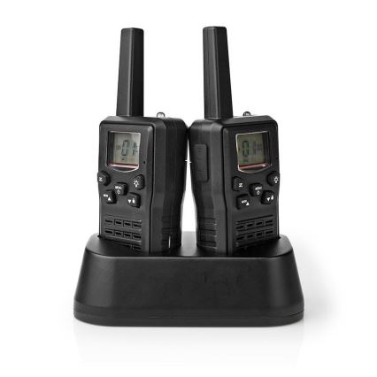 SET 2x Polnilni walkie-talkie z LED svetilko 1300 mAh domet 10 km