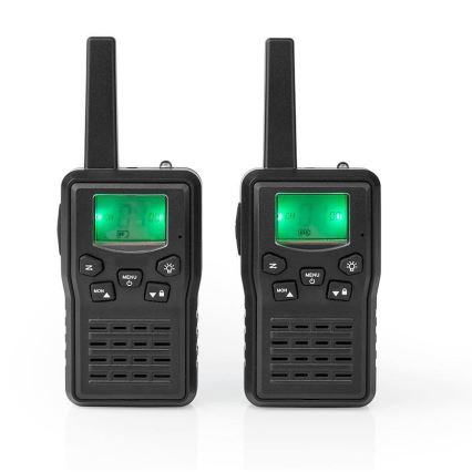 SET 2x Polnilni walkie-talkie z LED svetilko 1300 mAh domet 10 km