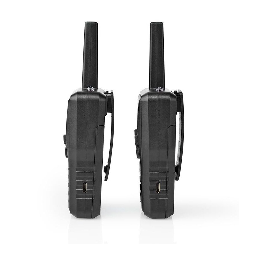 SET 2x Polnilni walkie-talkie z LED svetilko 1300 mAh domet 10 km