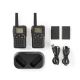 SET 2x Polnilni walkie-talkie z LED svetilko 1300 mAh domet 10 km