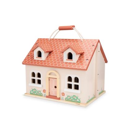 New Classic Toys - Lesena hišica za lutke rdeča