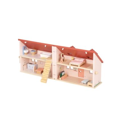New Classic Toys - Lesena hišica za lutke rdeča