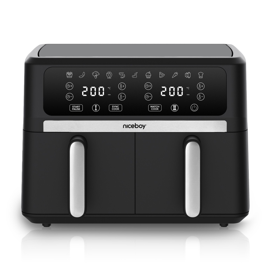 Niceboy AirFryer DUO - Dvojna friteza z vročim zrakom 9 l 2400W/230V