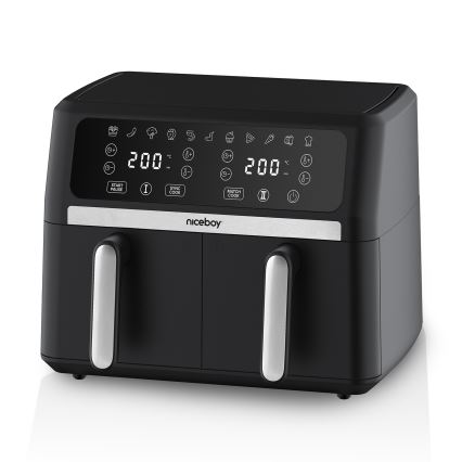 Niceboy AirFryer DUO - Dvojna friteza z vročim zrakom 9 l 2400W/230V