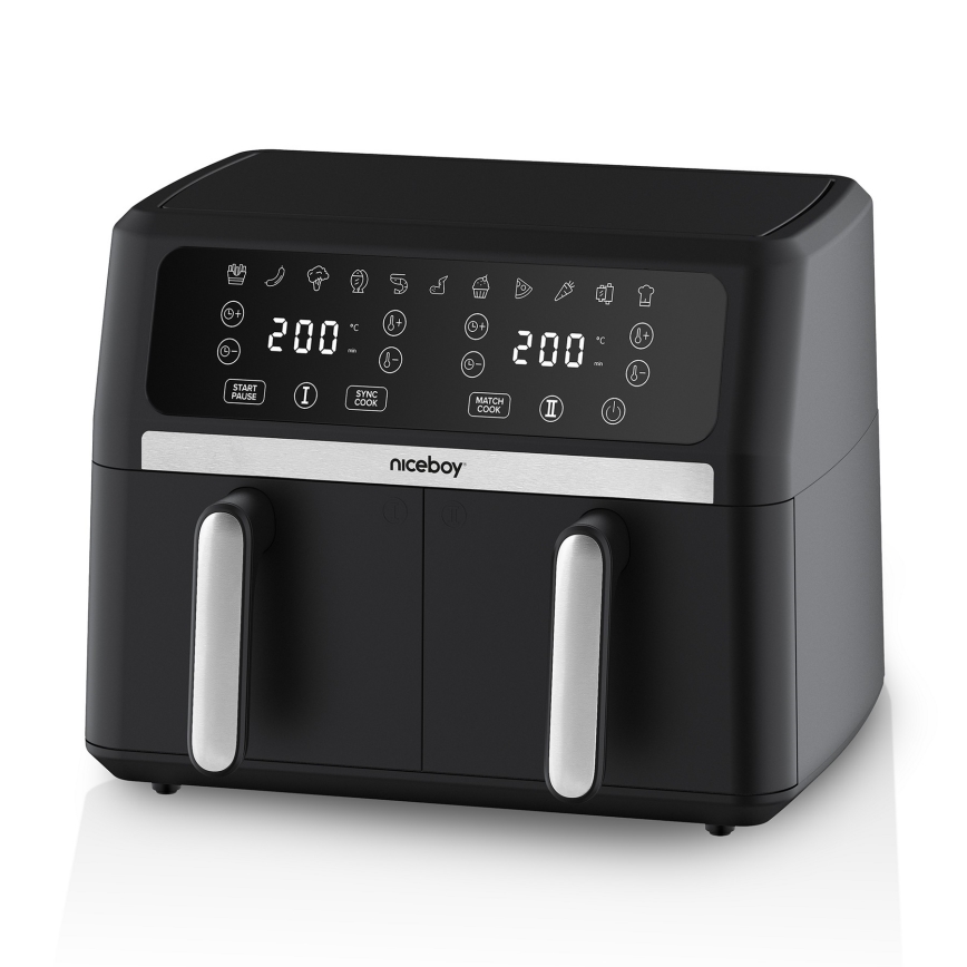 Niceboy AirFryer DUO - Dvojna friteza z vročim zrakom 9 l 2400W/230V