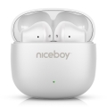 Niceboy Beans 4 POP - Brezžične slušalke 200 mAh + 2x 30 mAh IPX4 bela