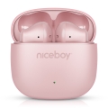 Niceboy Beans 4 POP - Brezžične slušalke 200 mAh + 2×30 mAh, IPX4, rožnate