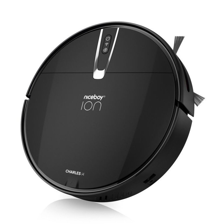 Niceboy ION Charles i4 - Pametni robotski sesalnik 2v1 4400 mAh Wi-Fi črna + Daljinski upravljalnik