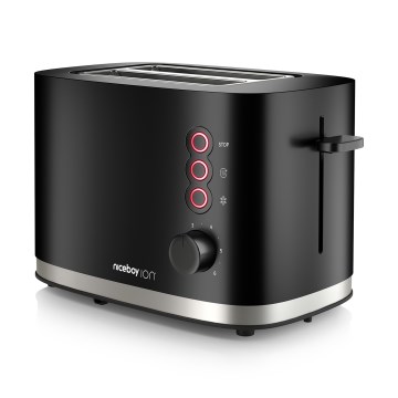 Niceboy ION Cruncher C3 - Toaster z dvema luknjama in roaster 870W/230V črna