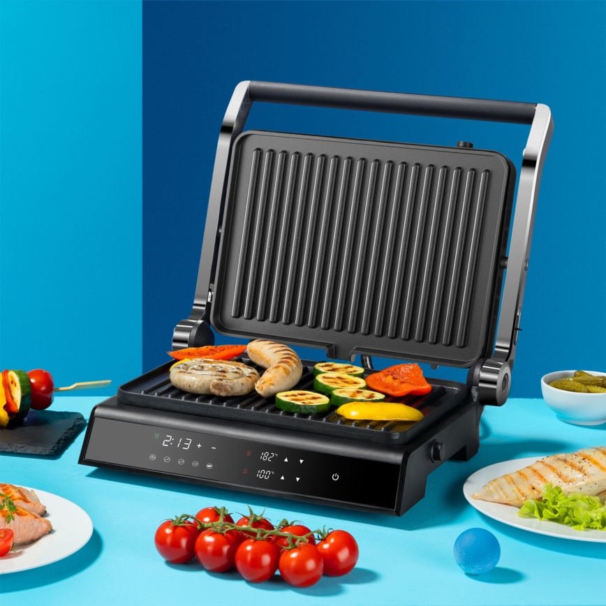 Niceboy ION Grillmaster - Kontaktni žar 2000W/230V črna/mat krom