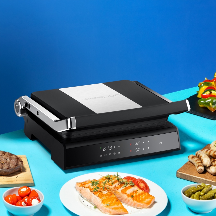 Niceboy ION Grillmaster - Kontaktni žar 2000W/230V črna/mat krom