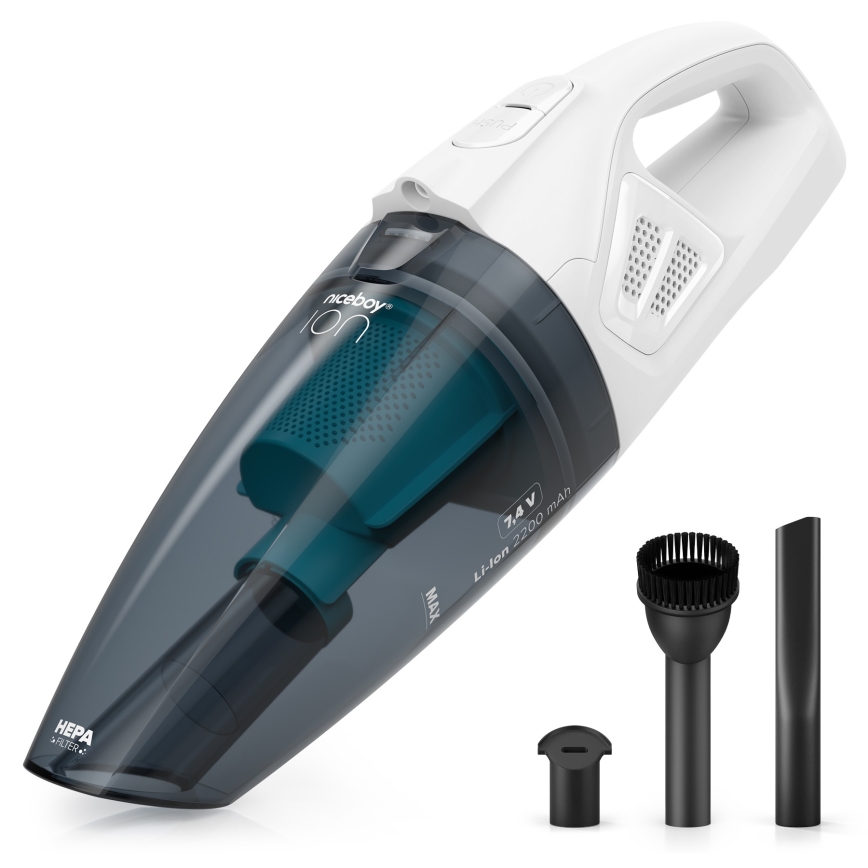 Niceboy ION Hurricane R1 - Ročni sesalnik za polnjenje 50W/2200 mAh bela/modra
