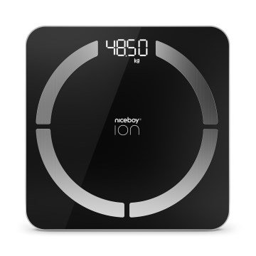 Niceboy ION SmartScale - Pametna digitalna osebna tehtnica 3xAAA črna