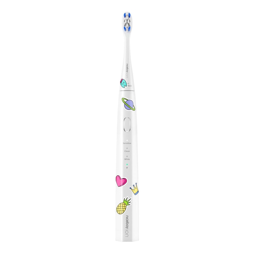 Niceboy ION Sonic Kids - Otroška sonična zobna ščetka 500 mAh IPX7 bela