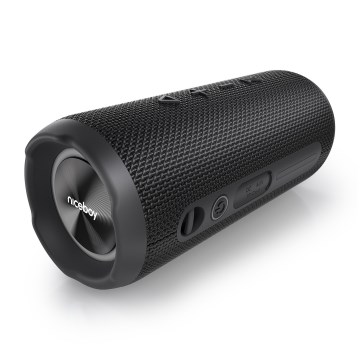 Niceboy Nexus - LED Brezžični zvočnik z mikrofonom 26W/4000 mAh IPX6 črna