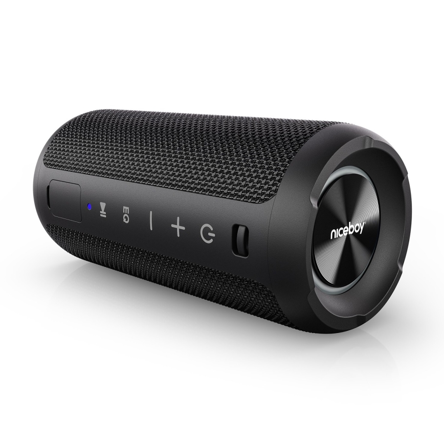 Niceboy Orion - LED Brezžični zvočnik z mikrofonom 24W/2200 mAh IPX7 črna