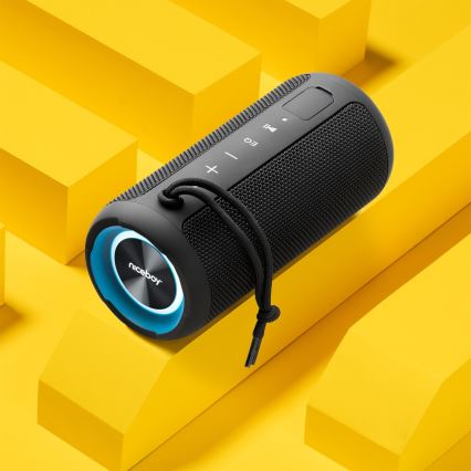 Niceboy Orion - LED Brezžični zvočnik z mikrofonom 24W/2200 mAh IPX7 črna