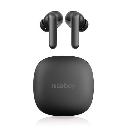 Niceboy Pins 4 PRO - Brezžične slušalke z ANC 380 mAh + 2x 35 mAh IP54 črna