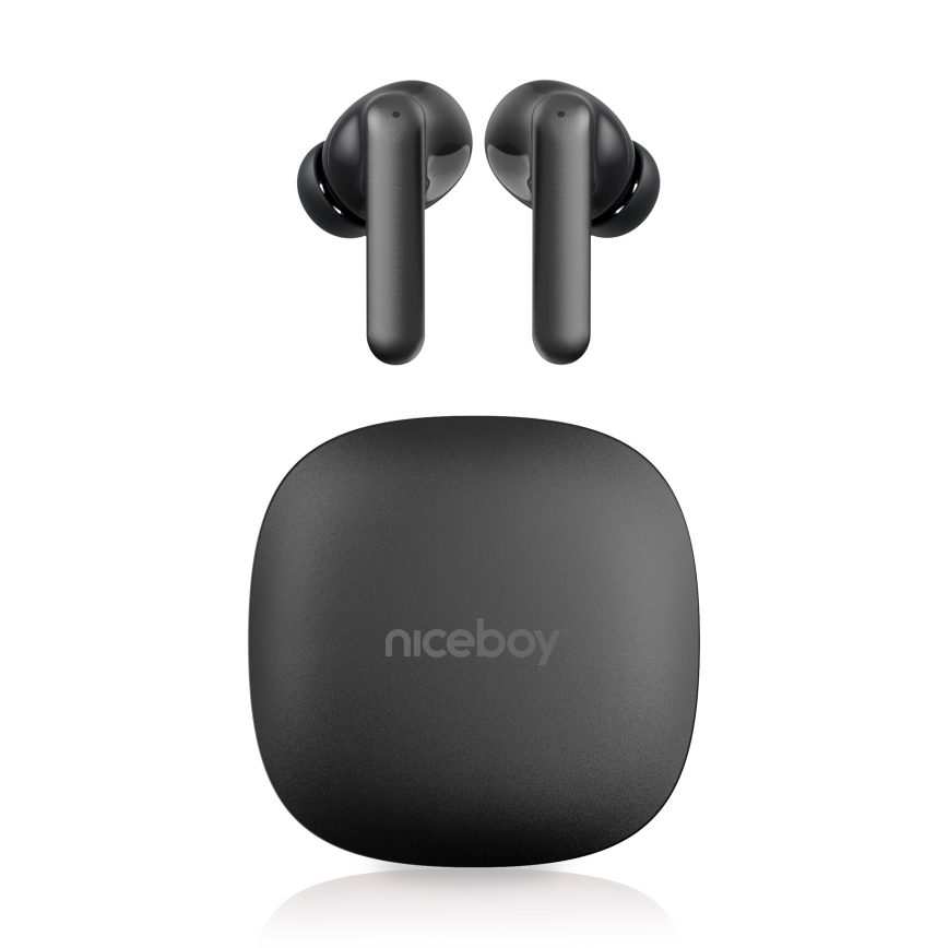 Niceboy Pins 4 PRO - Brezžične slušalke z ANC 380 mAh + 2x 35 mAh IP54 črna