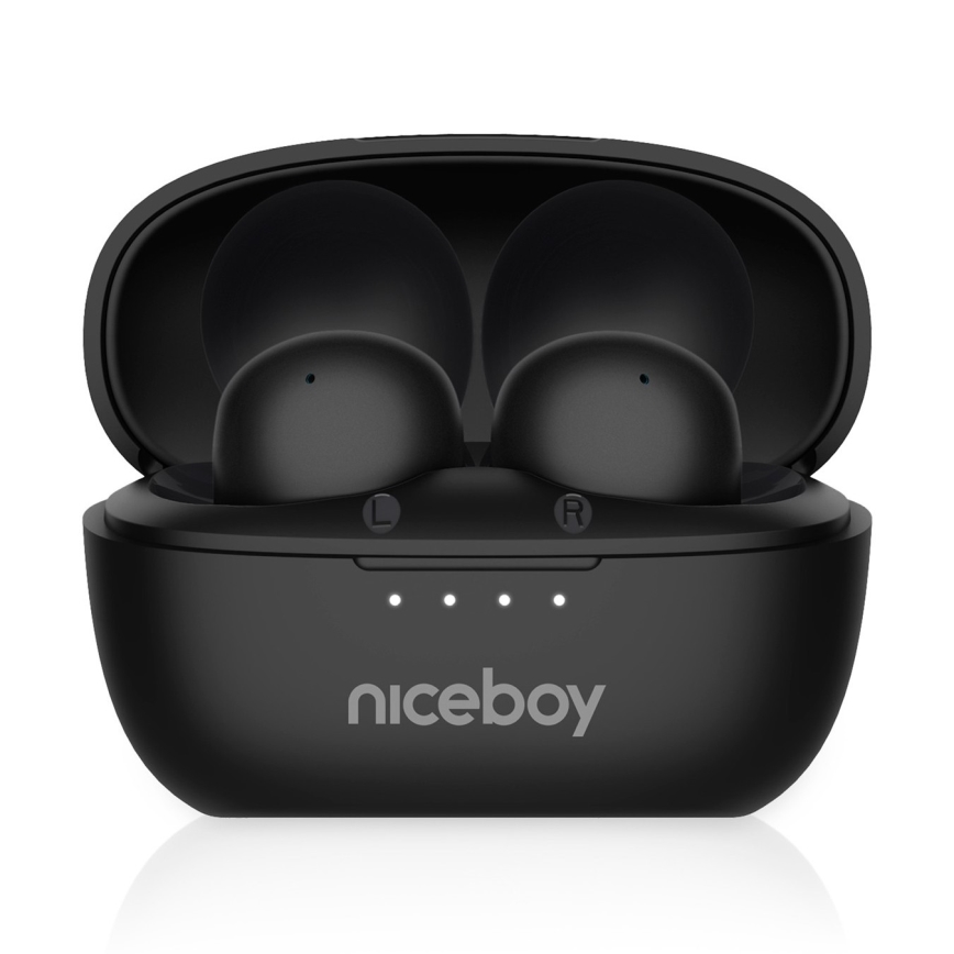 Niceboy Podsie 4 POP - Brezžične slušalke 400 mAh + 2x 40 mAh IPX4 črna