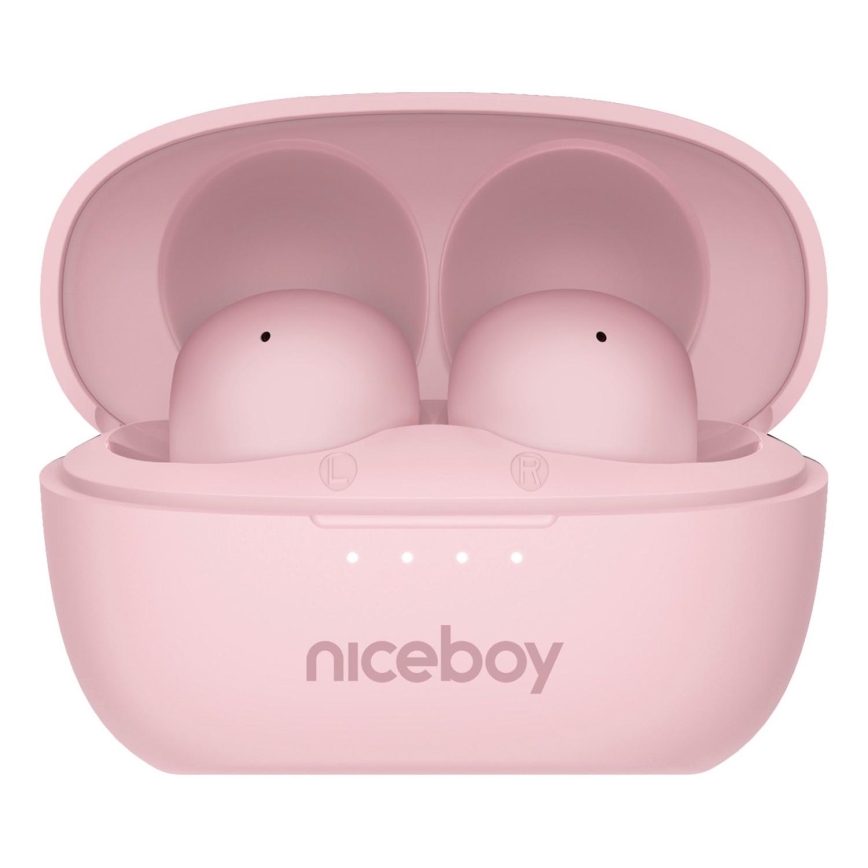Niceboy Podsie 4 POP - Brezžične slušalke 400 mAh + 2x 40 mAh IPX4 rožnate