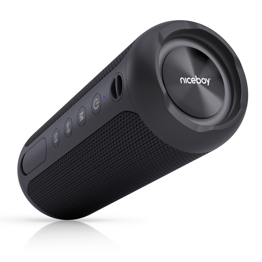 Niceboy Polaris - LED Brezžični zvočnik z mikrofonom 30W/4000 mAh IPX7 črna
