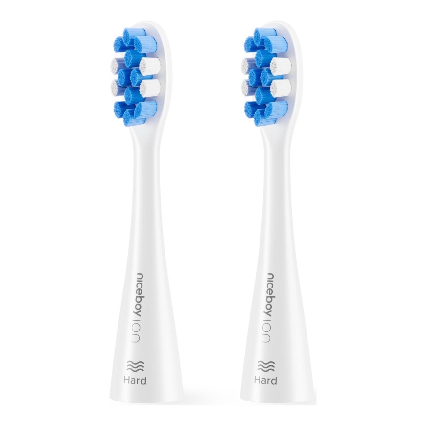 Niceboy - SET 2x Nadomestna glava Hard za zobno ščetko ION Sonic in SmartSonic bela
