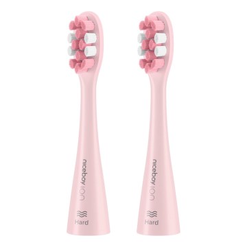 Niceboy - SET 2x Nadomestna glava Hard za zobno ščetko ION Sonic in SmartSonic roza