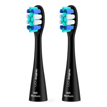 Niceboy - SET 2x Nadomestna glava Lite Medium za zobno ščetko ION Sonic črna