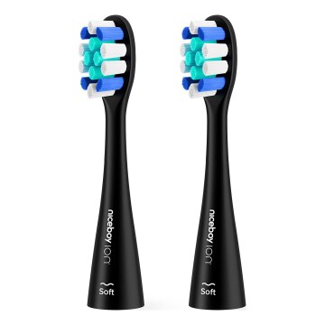 Niceboy - SET 2x Nadomestna glava Lite Soft za zobno ščetko ION Sonic črna