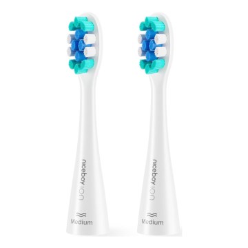 Niceboy - SET 2x Nadomestna glava Medium za zobno ščetko ION Sonic in SmartSonic bela