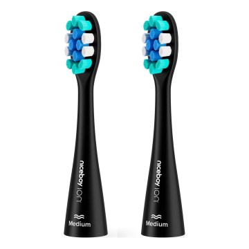 Niceboy - SET 2x Nadomestna glava Medium za zobno ščetko ION Sonic in SmartSonic črna