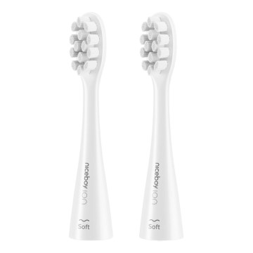 Niceboy - SET 2x Nadomestna glava Soft za zobno ščetko ION Sonic in SmartSonic bela