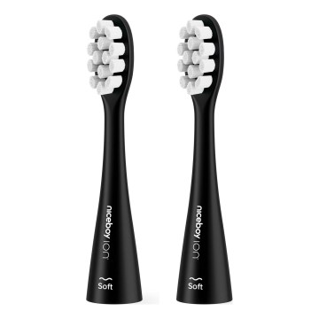 Niceboy - SET 2x Nadomestna glava Soft za zobno ščetko ION Sonic in SmartSonic črna