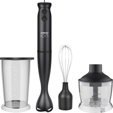 Niceboy Twister T1 Set - palični mešalnik z dodatki 500W/230V črna