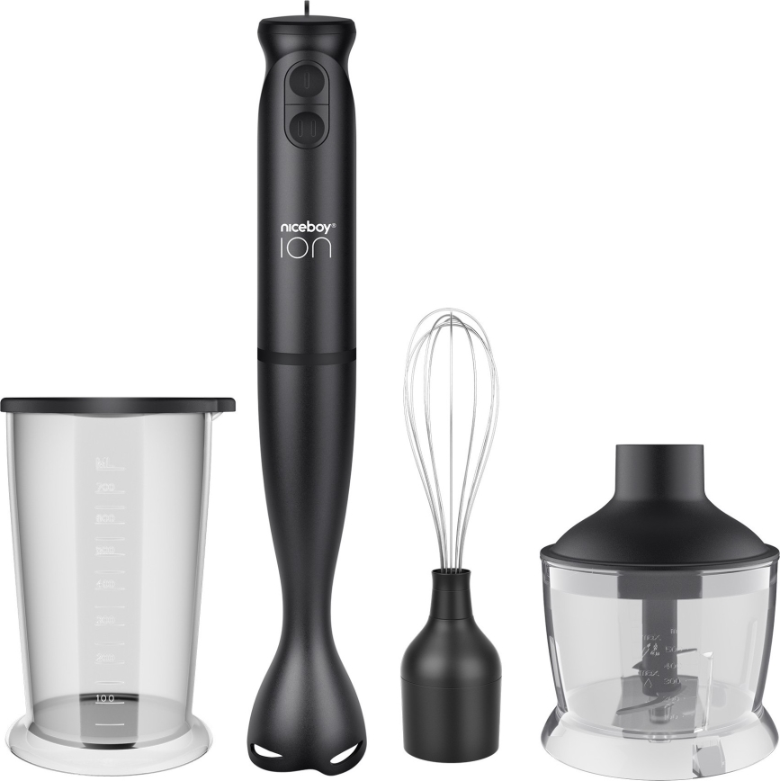 Niceboy Twister T1 Set - palični mešalnik z dodatki 500W/230V črna