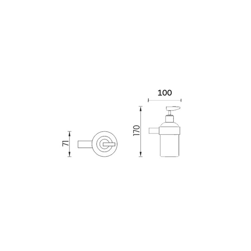 NIMCO BR 11031C-26 - Stenski dozirnik za milo BORMO 180 mm mat steklo/sijajni krom