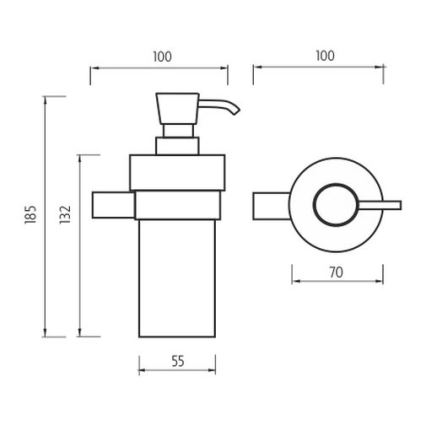 NIMCO BR 11031KN-26 - Stenski dozirnik za milo BORMO 300 mm bela/sijajni krom